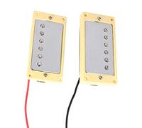 Sessleger Mini Bobinaggio Doppio Bobinaggio Mini Chitarra Elettrica Cromo con Telaio Giallo Adatto per Chitarra Lp