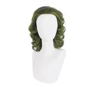 Sessleger Parrucca verde per costume di pagliaccio parrucca corta ondulata per uomo, parrucca joker fleck, festa di Halloween, installazione facile