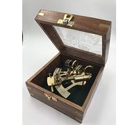 Sestante in ottone nautico da 12,7 cm con bella scatola di legno di design
