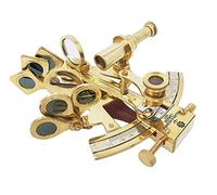 Sestante tascabile in ottone massiccio, motivo: astrolabio