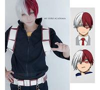Sesto Parrucca Cosplay My Hero Academia Boku no Hiro Akademia Shoto Todoroki Shouto Costume testa bianca e rossa