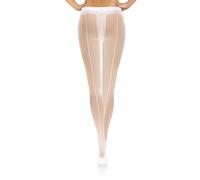 sesto senso 1 paio Collant Con Cucitura Posteriore Riga Donna 20 Den Velati Transparenti Bianco 3