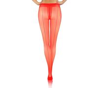 sesto senso 1 paio Collant Con Cucitura Posteriore Riga Donna 20 Den Velati Transparenti Rosso 4