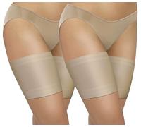 sesto senso 2 Paia Bande Elastiche Anti Sfregamento Fasce Cosce Elastico con 4 Strisce di Silicone Liscio Beige 75-80 XXL