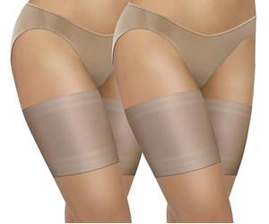 sesto senso 2 Paia Bande Elastiche Anti Sfregamento Fasce Cosce Elastico con 4 Strisce di Silicone Liscio Bianco 65-70 L