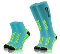 sesto senso 2 Paia di Sportive Calze Compressive Lungi o Corti Uomo Donna 39-42 Turchese