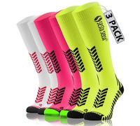sesto senso 3 paia Alte Calze a Compressione Sportive Donna Uomo per Sport 35-38 3 Pack Neon rosa Bianco Giallo neon