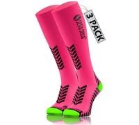 sesto senso 3 paia Alte Calze a Compressione Sportive Donna Uomo per Sport 39-42 3 Pack Neon rosa