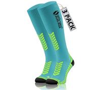sesto senso 3 paia Alte Calze a Compressione Sportive Donna Uomo per Sport 39-42 3 Pack Turchese