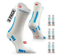 sesto senso 3 Paia Calzini Sportivi Bianco Uomo Donna Colorati al Polpaccio Idrorepellenti Unisex 39-42 White