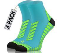sesto senso 3 Paia Calzini Sportivi Donna Uomo Calze da Corsa Corte Colorate 43-47 Turchese