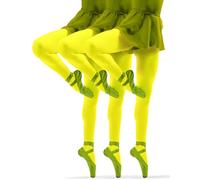 sesto senso 3 Paia Collant Ragazza 40 Den Giallo neon Colorata Coprente Microfibra Bambina 152-158 Yellow neon