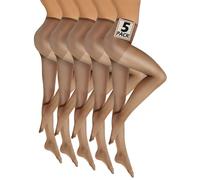 sesto senso 5 Paia Collant Trasparenti Donna 15 Denari Sottile Invisibili Liscio Punta Rinforzata Semi Opaco 3 Grigio