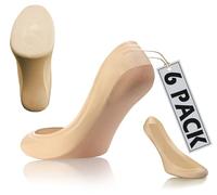 sesto senso 6 paia Calzini Donna Fantasmini Ballerina Invisibili Tinta Unita Salvapiede Calze Eleganti Antiscivolo in Silicone 35-38 6 paia Beige