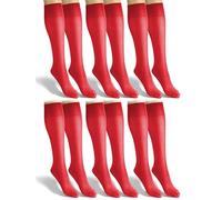 sesto senso 6 Paia Gambaletto Donna Microfibra Opaca 40 den di Calze Lunghe Colorate Setose Rosso