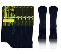 sesto senso Bambu Calze Sneakers Lunghi Donna Uomo 5 Paira Pack 39-42 Blu Scuro