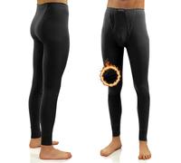 sesto senso Calzamaglia Lunga Uomo 100% Cotone Biancheria Intima Pantaloni Termici Funzionali 4XL Nero