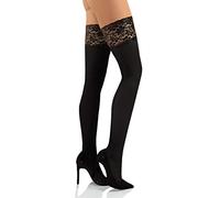 sesto senso Calze Autoreggenti Microfibra 50 den Coprenti Donna 1 Paio 3/4 Nero