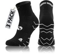 sesto senso Calze Spugna Sportive Colorate Corte Cotone Donna Uomo 3 Paia 47-50 Nero