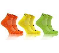 sesto senso Calze Spugna Sportive Colorate Corte Cotone Donna Uomo 3 Paia Arancione Giallo Verde 47-50 3 Pack Orange