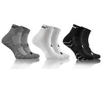 sesto senso Calze Spugna Sportive Colorate Corte Cotone Donna Uomo 3 Paia Grigie Grigio Bianco Nero nere 47-50 3 Pack Black