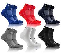 sesto senso Calze Spugna Sportive Colorate Corte Cotone Donna Uomo 6 Paia Rosso Blu Navy Grigio Grigie Bianco Nere 35-38 6 Pack Nero
