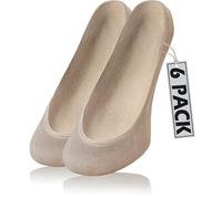 sesto senso® Calzini Donna Fantasmini Ballerina in Cotone 6 o 12 paia Salvapiede Calze Invisibili Sportivi Corti (38-41, 6 Beige - L)