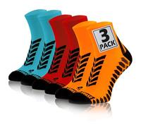 sesto senso Calzini Sportivi Donna Uomo Calze da Corsa Corte Colorate Jogging 3 Paia Arancia Blu Rosso 47-50 3 Pack Rosso Mix