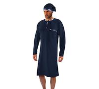 sesto senso Camicia da Notte Uomo con Cuffia Maniche Lunghe XXL Colore Blu Navy