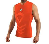 sesto senso Canottiera Camicia Sportiva da Uomo Biancheria Intima Termica a Compressione L/XL Orange Arancione