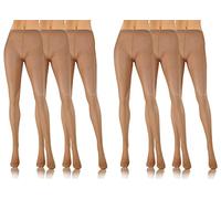 sesto senso Collant Trasparenti Donna 2 S0 Denari 6 Paia Effecto Tutto Nudo Sottile Estivi Invisibili Liscio 6Pack 4 L Glace