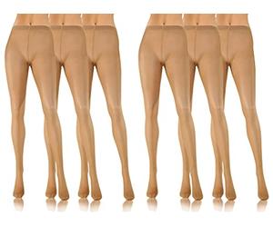 sesto senso Collant Trasparenti Donna 2 S0 Denari 6 Paia Effecto Tutto Nudo Sottile Estivi Invisibili Liscio 6Pack 4 L Vision