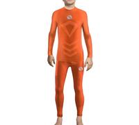 sesto senso Completo Termico per Ragazzo Maglietta a Maniche Lunghe Leggings Lunghi Intimo Sportivo Compressivo Base Basic 2XS/XS Orange Arancia