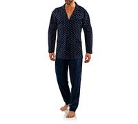sesto senso Elegante Pigiama Uomo Bottoni 100% Cotone Set Maniche Lunghe Pantalone Lungo M2 XXL Blu Navy