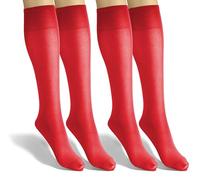 sesto senso Gambaletto Donna Microfibra Opaca 40 den 2 Paia di Calze Lunghe Colorate Setose 2x1pack Rosso