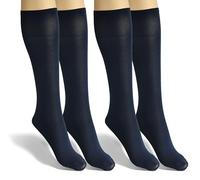 sesto senso Gambaletto Donna Microfibra Opaca 40 den 2 Paia di Calze Lunghe Colorate Setose 2x1pack Blu scuro