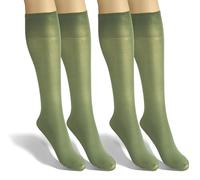 sesto senso Gambaletto Donna Microfibra Opaca 40 den 2 Paia di Calze Lunghe Colorate Setose 2x1pack Smeraldo Verde