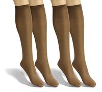 sesto senso Gambaletto Donna Microfibra Opaca 40 den 2 Paia di Calze Lunghe Colorate Setose 2x1pack Avana Beige