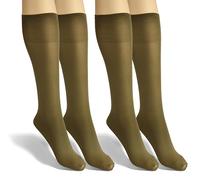 sesto senso Gambaletto Donna Microfibra Opaca 40 den 2 Paia di Calze Lunghe Colorate Setose 2x1pack Cachi Verde