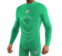 sesto senso Maglietta Sportiva da Uomo a Maniche Lunghe Biancheria Intima Termica a Compressione XXL/3XL Green Verde