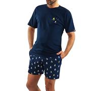 sesto senso Pajamas Uomo Corto Cotone Tshirt Pantalonici Set Manich Corte Estate