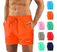 sesto senso Pantaloncini da Bagno da Uomo Arancia Corto Colori alla Moda Fodera Interna Short da Spiaggia SZ2402 3XL Orange