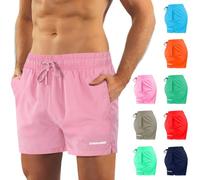 sesto senso Pantaloncini da Bagno da Uomo Rosa Corto Colori alla Moda Fodera Interna Short da Spiaggia SZ2405 XXL Pink