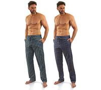 sesto senso Pantaloni Pigiama Uomo Lunghi Cotone Cotone Quadri Confezione 2 Pezzi Pjama Scachi XXL 8+10