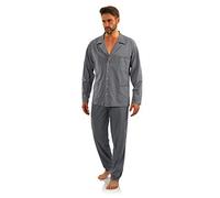 sesto senso Pigiama Uomo Abbottonata Cotone Lungo Set Pigiami Bottoni Classici Due Pezzi Lingerie Maniche Lunghe Pantaloni Lunghi
