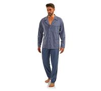 sesto senso Pigiama Uomo Abbottonata Cotone Lungo Set Pigiami Bottoni Classici Due Pezzi Lingerie Maniche Lunghe Pantaloni Lunghi XXL kotwice Jeans