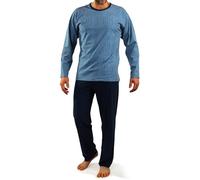 sesto senso Pigiama Uomo Cotone Lungo 100% Cotone Biancheria Invernale da Notte Pigiami Due Pezzi Lingerie Maniche Lunghe Pantaloni Lunghi Blu Scuro XXL 07 Granat