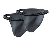 sesto senso Slip Uomo Cotone 2 Pacchi Sexy Mutande Comodo Biancheria Intima di Base Tanga L 2 Grafite