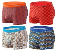 sesto senso® Uomo Boxer Microfibra Strani Pacco de 1, 2 o 4 Ragazzi Biancheria Intima in Fibra di bambù Slip Attillati Mutande Comode con Fodera (L, 4 Pack 5-8)