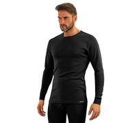 sesto senso Uomo Canottiera Manica Lunga ssk (M, Nero)